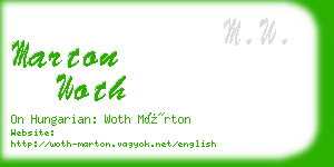 marton woth business card